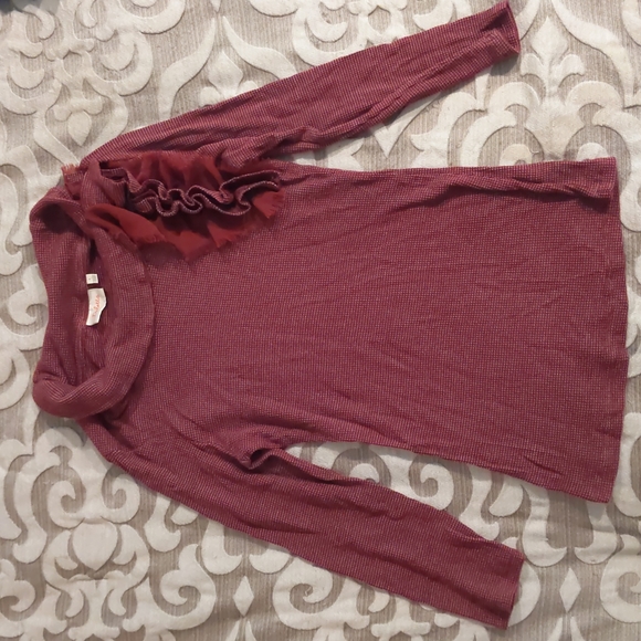 Anthropologie Deletta Ophelia Ruffle Top Red M - Picture 2 of 4
